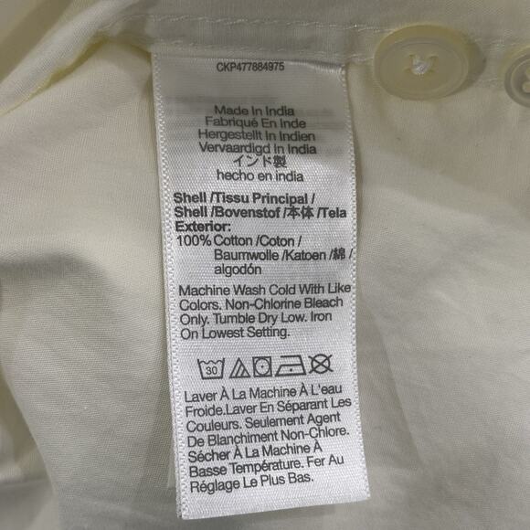 NWT Madewell Men’s Size L Ivory Poplin Easy Long-Sleeve Button Shirt NM459 - Picture 5 of 6